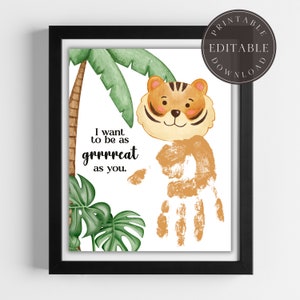 Animal Handprint Art Footprint Craft Tiger Handprint Craft Baby Toddler Child 5-Minute Crafts Teacher Classroom Nursery Activity