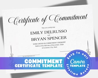 Editable Marriage Certificate Template Wedding Vow Renewal (Digital Download)