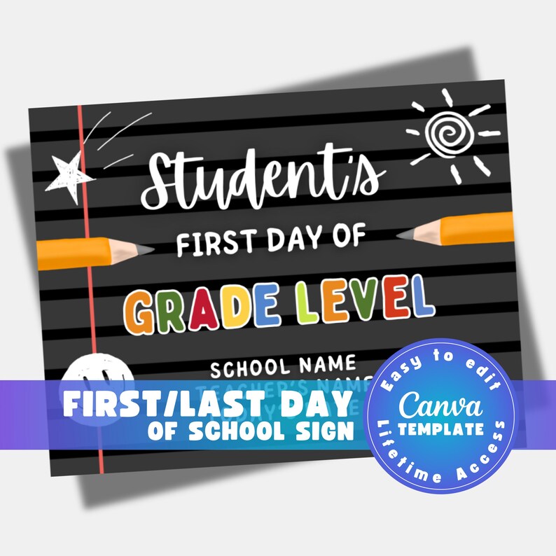 First Day of School Sign Printable, Editable Photo Poster, Back to ...
