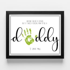 Manualidades con huella de mano y pie de PAPÁ, regalo para el Día del Padre, tarjetas de decoración para bebés y niños, recuerdos para guardería, manualidades para niños pequeños en edad preescolar