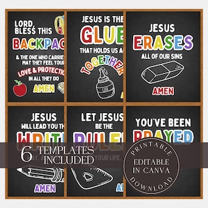 Editable Backpack Prayer Tags School Supplies Tags Supplies Prayer Tags Sunday School Printable Church Printable Religious Tags