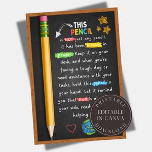 Editable Pencil Prayer Tag Sunday School Printable Pencil Blessing Cards Lord Bless This Pencil Religious Tag Church Pencil Gift Tag