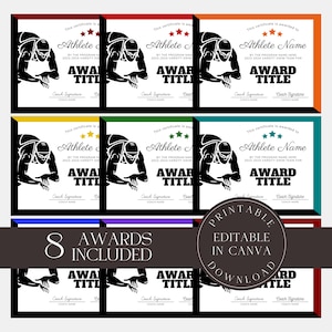 Editable Swimming Awards Swimmer Award Certificate Bundle  Template Swim Team Party Printable Swimming Team