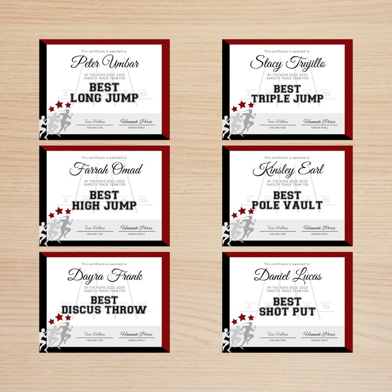 Editable Track and Field Awards Bundle, Track and Field Certificate