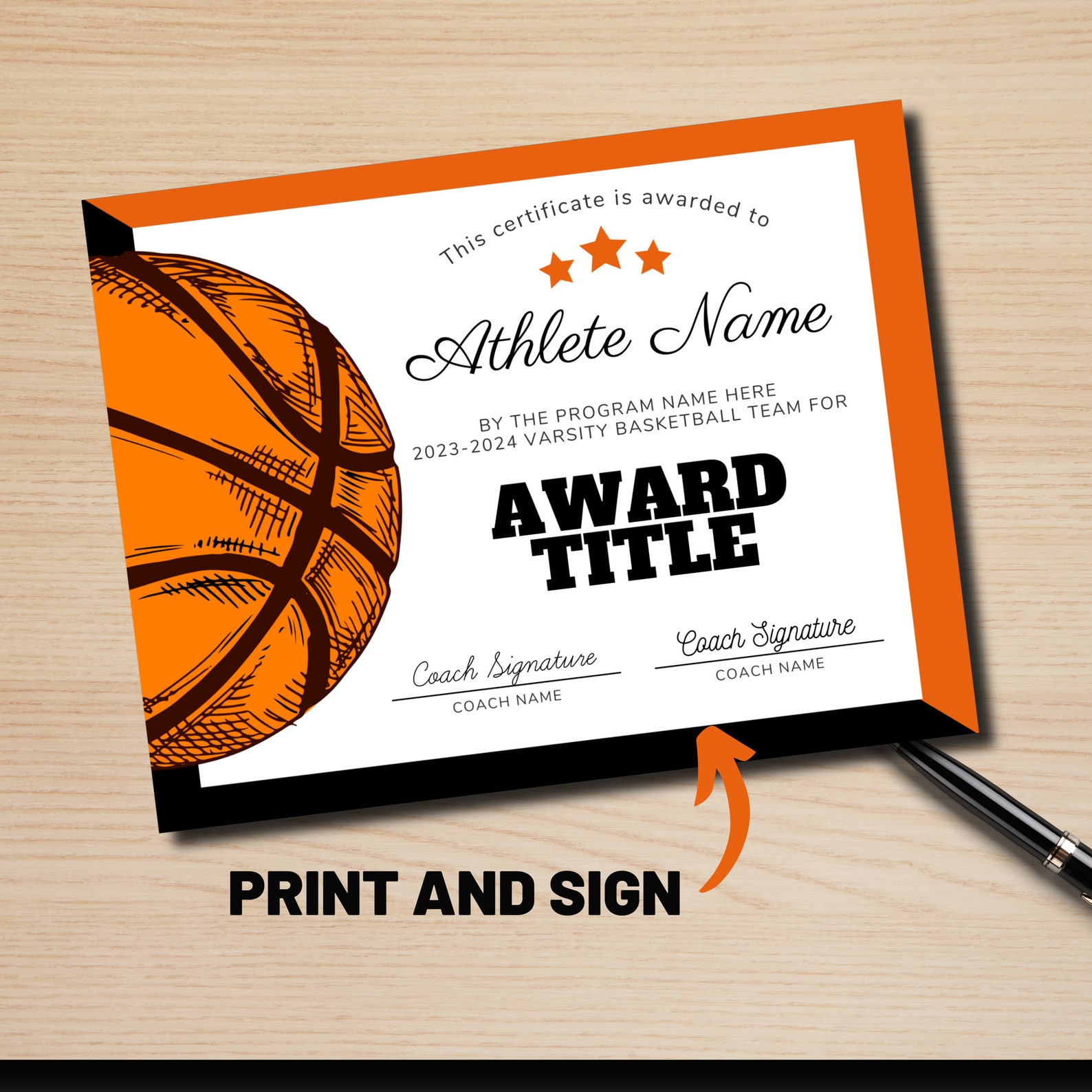 End of Season Basketball Awards Editable Basketball Award Etsy