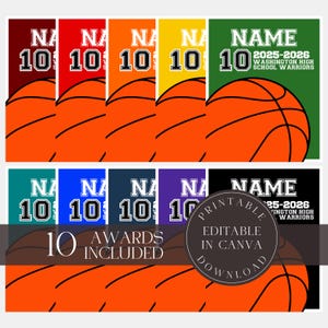 Editable Senior Basketball Gift Basketball Gifts for Team Senior Night Gift Graduation Gift Canva Template Personalized