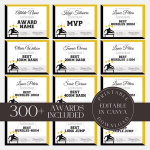 Editable Track and Field Awards Bundle Track and Field Certificate ...