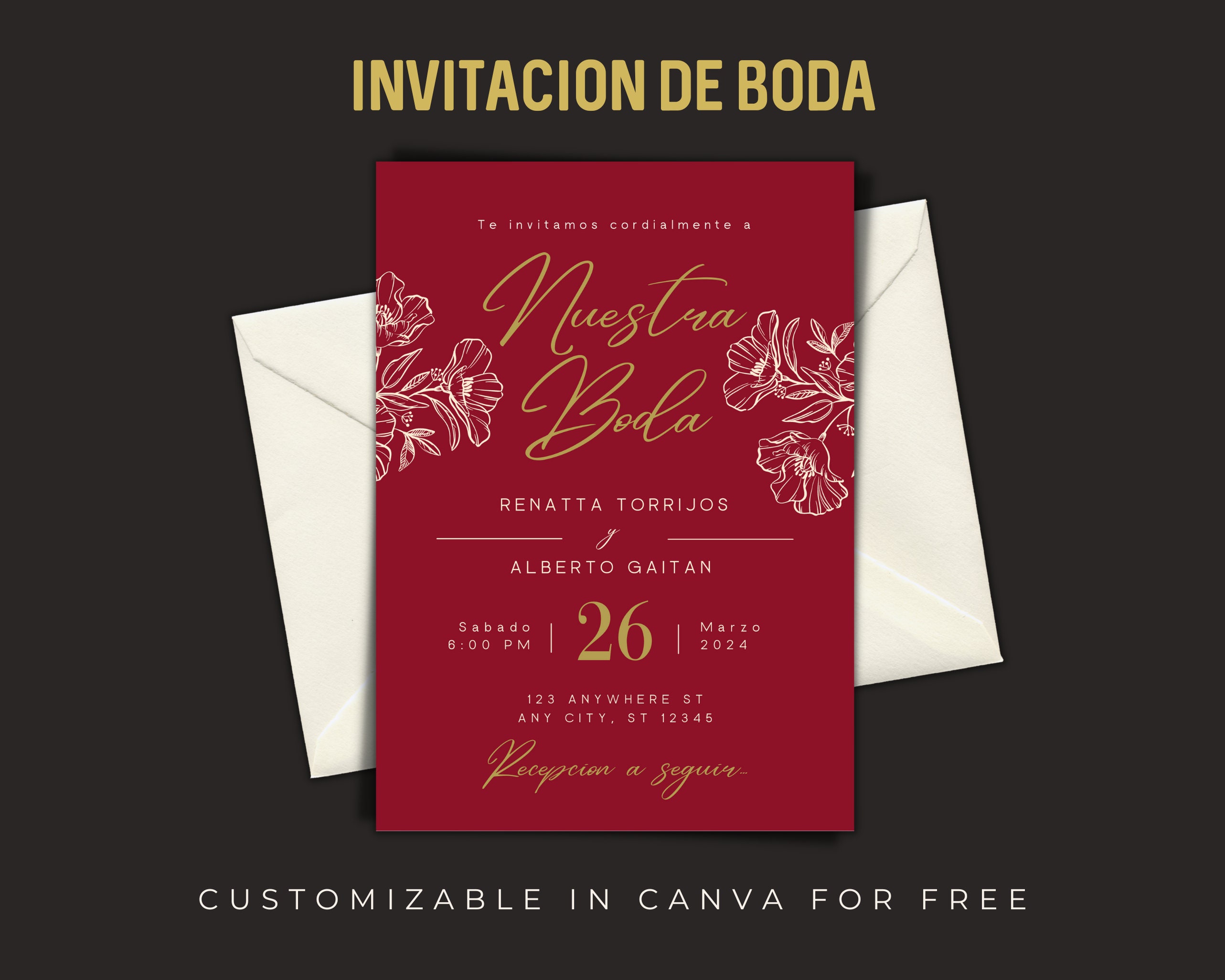 Invitación de boda floral Abril - desde 1.55€ ▷ Bodapix