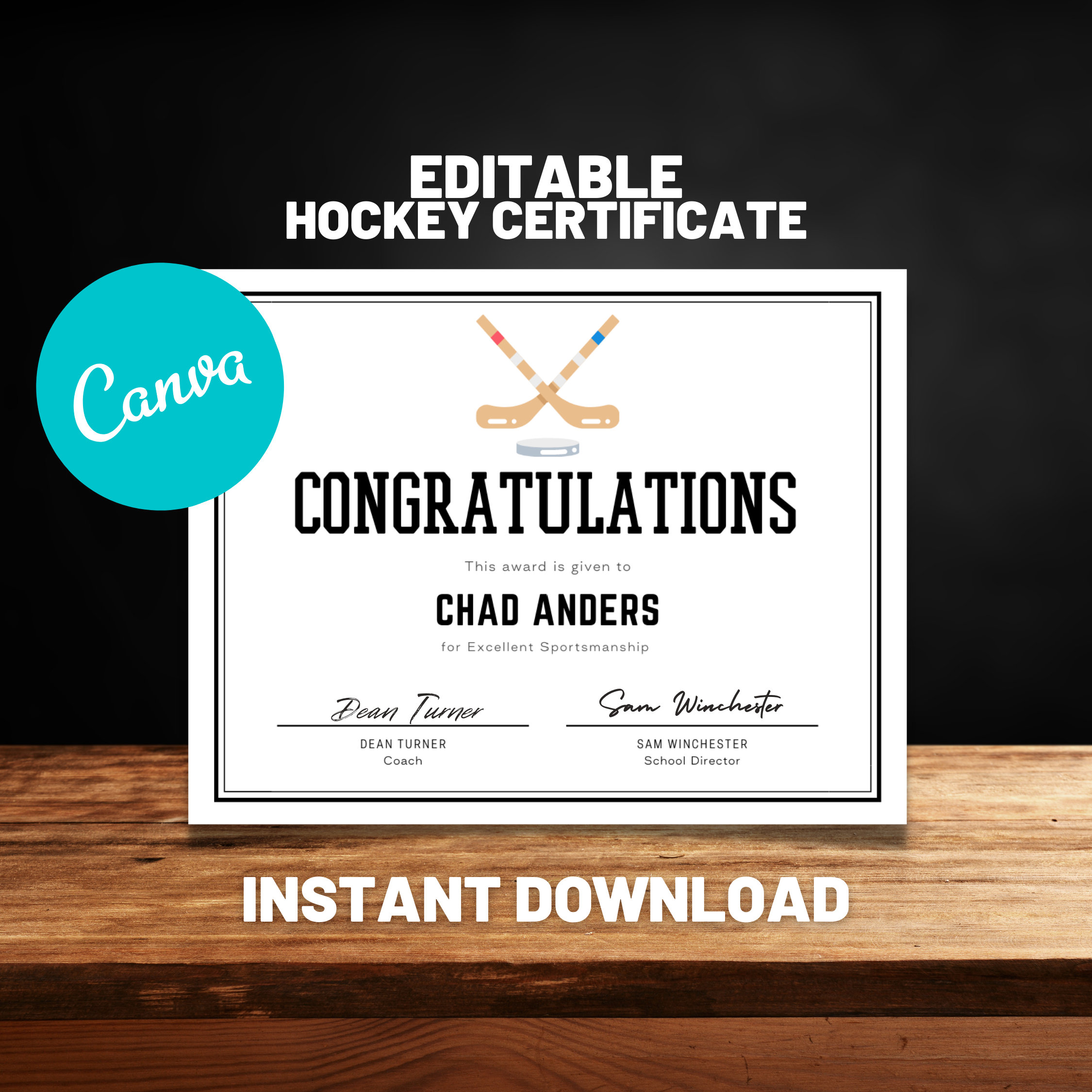 Image 9 for Hockey Certificate Templates