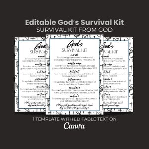 Editable GODs Survival Kit, Church Tag, Survival Kit from God, Christian Survival Kit, Prayer Survival Kit, Church Summer Camp, Easter