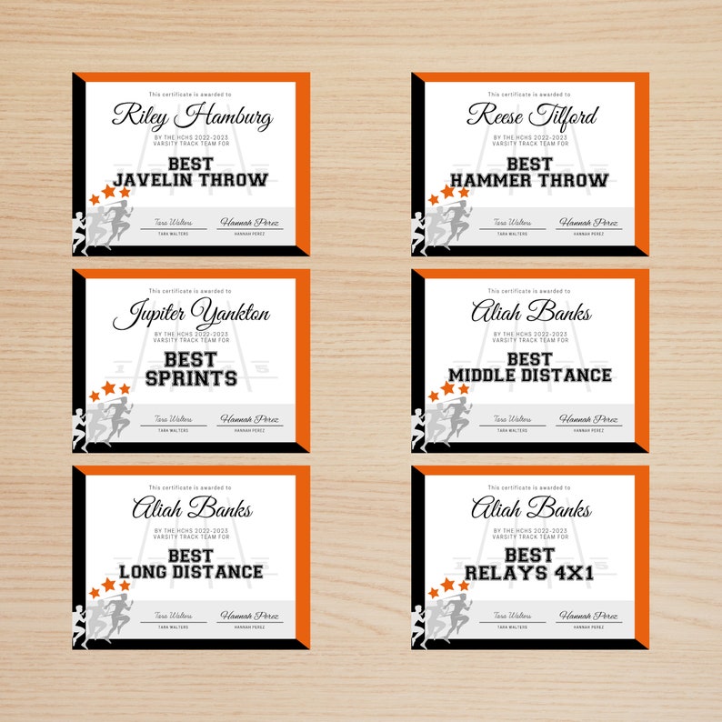 Editable Track and Field Awards Bundle, Track and Field Certificate