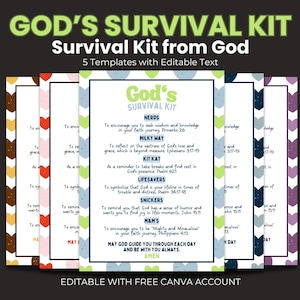 Editable Gods Survival Kit, Church Tag, Survival Kit From God ...