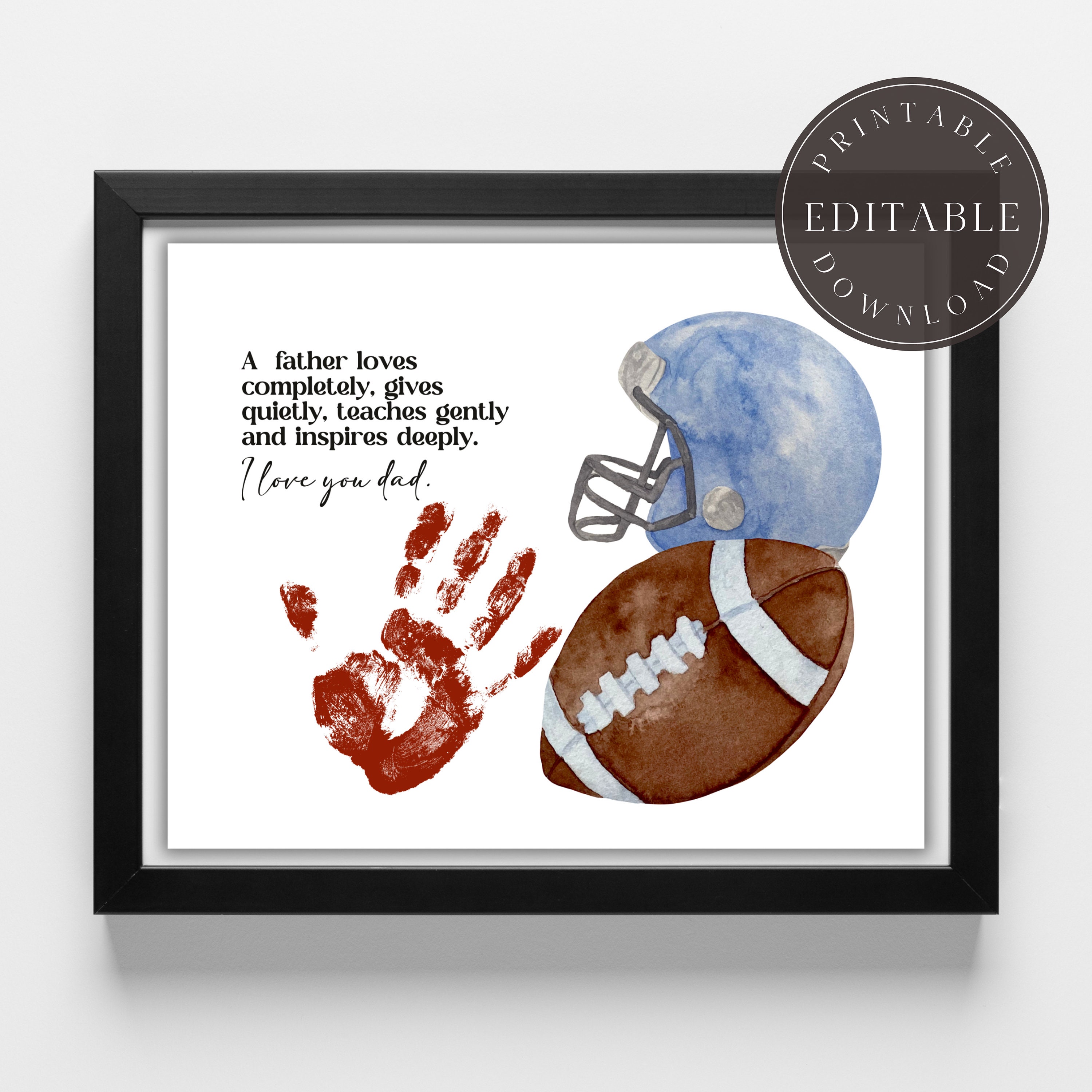 Football dad handprint art, Father's Day gift from kids, football…