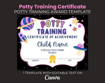 Potty Training Certificate, Potty Training Award, Potty Training Award, Printable Certificate, Toddler Award, Printable Award