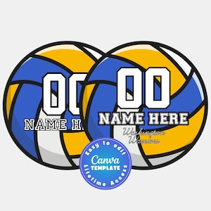 Editable Volleyball Team Sport Tags Custom Names & Numbers (Canva Template)