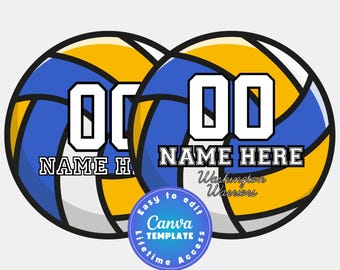 Editable Volleyball Team Tags, Custom Name Sport Bag Hang Tag, Locker Room Tag, Personalized Team Party Favor Tag, Sport Team Tag