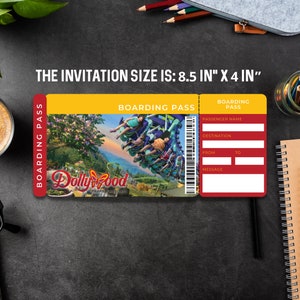 Editable Dollywood Boarding Pass Template Theme Park Printable Ticket ...