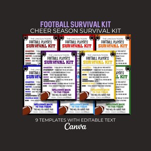 Football Survival Kit Team Survival Kit Printable Editable - Etsy