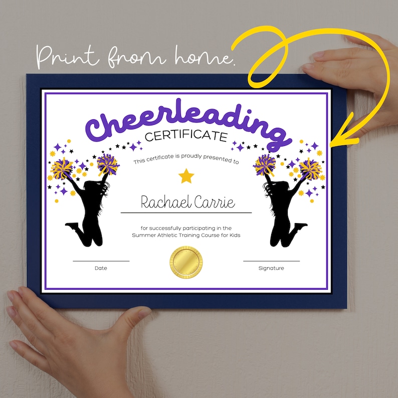 Editable Cheerleading Award Certificate Canva Template Bundle Etsy