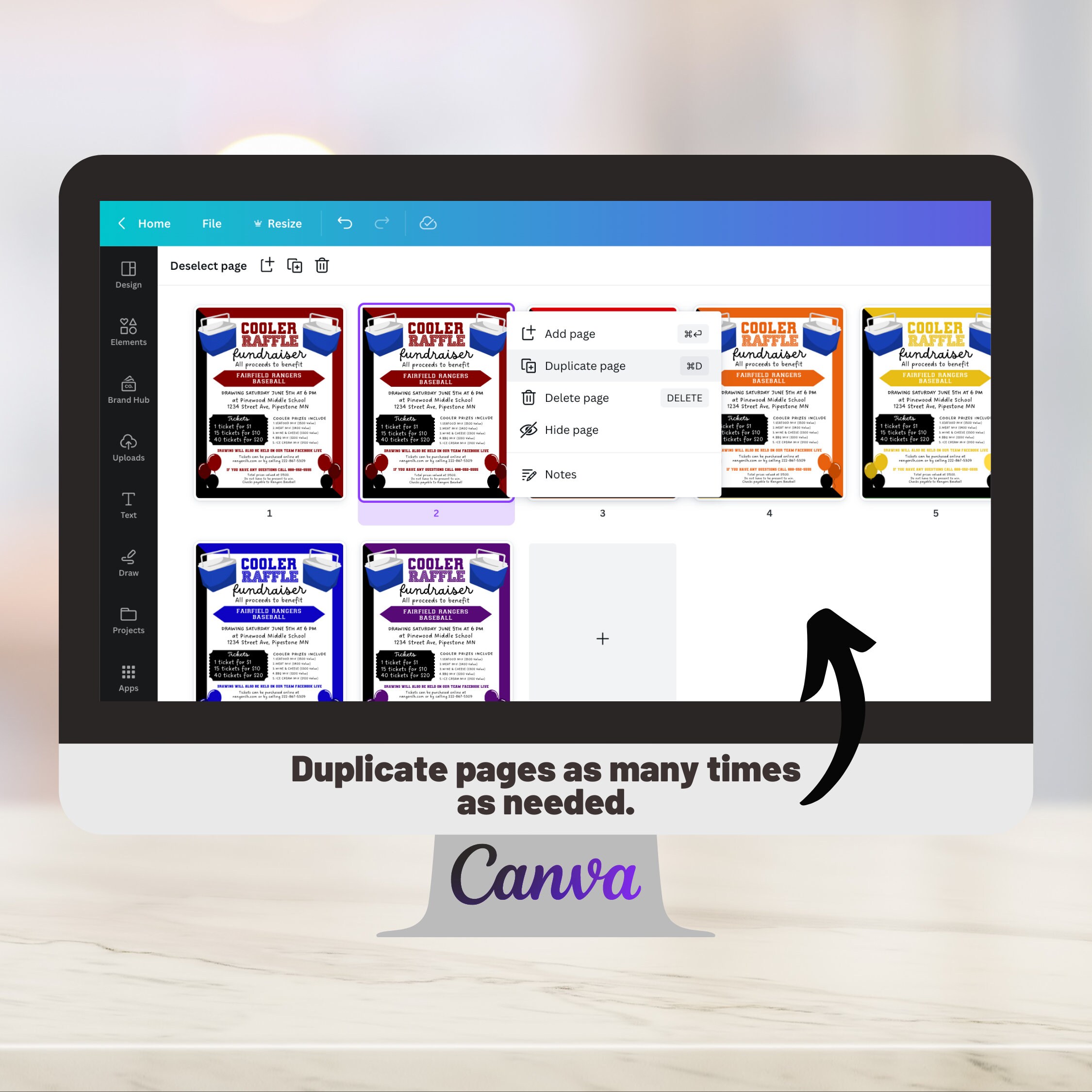 Editable Cooler Raffle Ticket Fundraiser Flyer Raffle Etsy