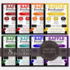 Bearbeitbares Raffle Ticket Fundraiser Flyer Raffle Fundraiser Vorlage Sport Fundraiser PTO PTA Kirche Schule Charity Raffle Ticketverkauf