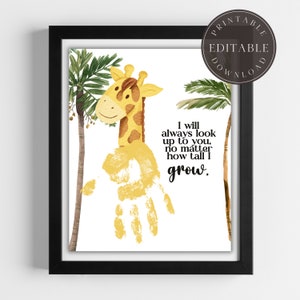 Animal Handprint Art Footprint Craft Giraffe Handprint Craft Baby Toddler Child 5-Minute Crafts Teacher Classroom Nursery Activity