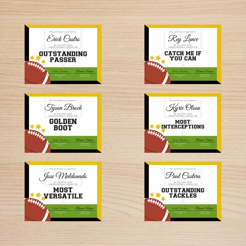 Editable Football Awards Bundle, Football Award Certificate, Award