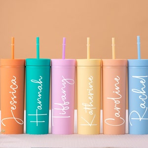 Personalized Tumbler with Lid and Straw, Bridesmaid Gifts, Gift for Her, Gift for Mom, Friend Gifts, Girlfriend Gift, Traveling Gifts