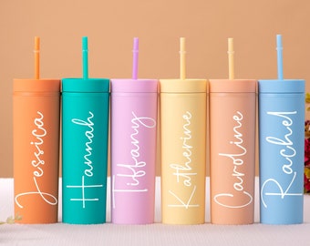 Personalized Tumbler with Lid and Straw, Bridesmaid Gifts, Gift for Her, Gift for Mom, Friend Gifts, Girlfriend Gift, Traveling Gifts