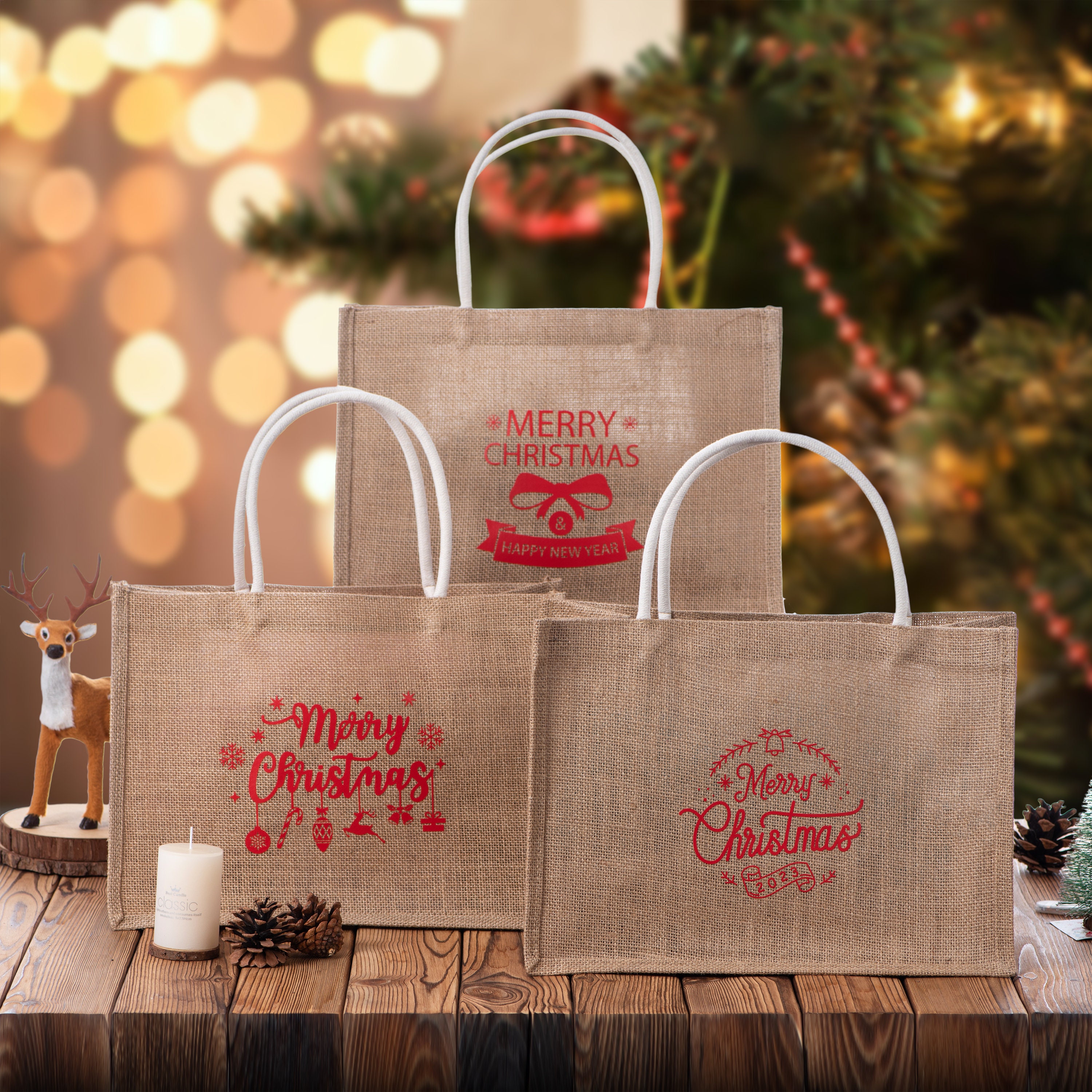 Large christmas jute bags new arrivals