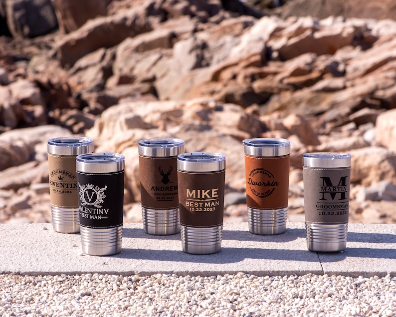 Personalized Tumblers for Men, Custom Travel Tumbler, Groomsmen Gifts, Best Man Gift, Boyfriend Gift, Bachelor Gifts, Fathers Day Gift image 5