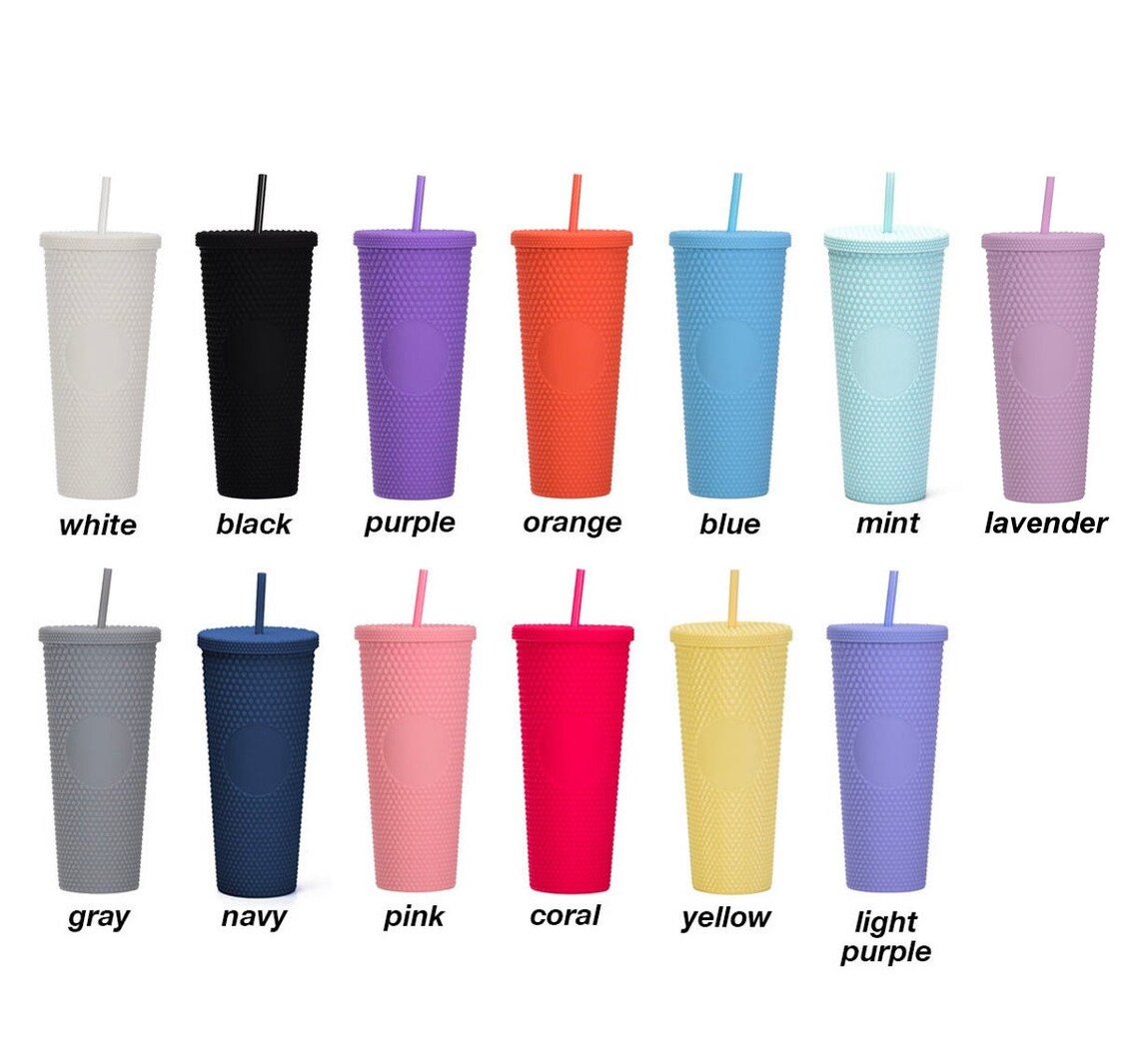 Matte Studded Tumbler Blanks Same Color Straw Blank Acrylic Etsy
