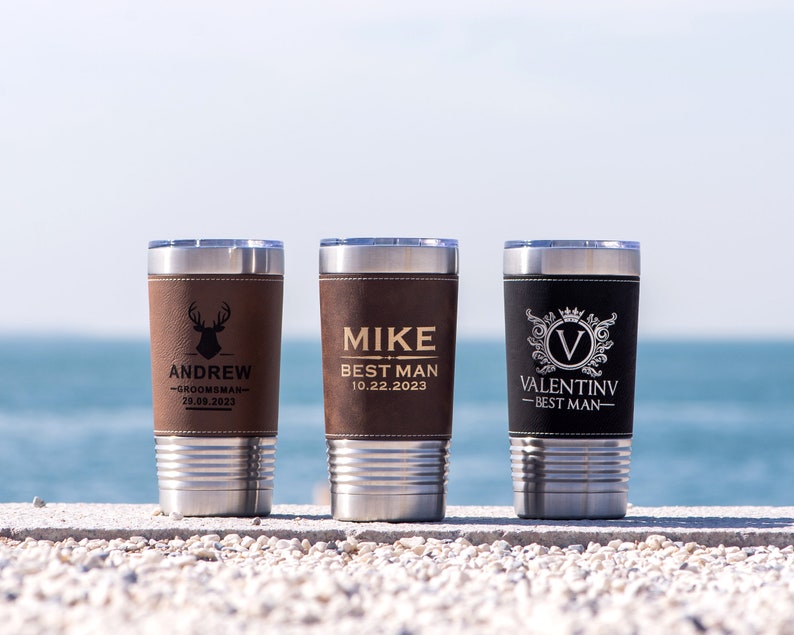 Personalized Tumblers for Men, Custom Travel Tumbler, Groomsmen Gifts, Best Man Gift, Boyfriend Gift, Bachelor Gifts, Fathers Day Gift image 8