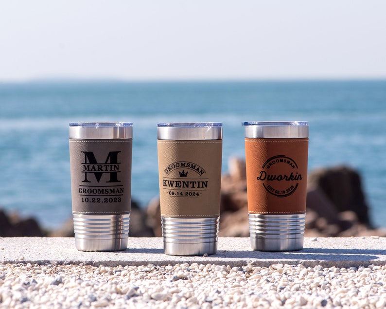 Personalized Tumblers for Men, Custom Travel Tumbler, Groomsmen Gifts, Best Man Gift, Boyfriend Gift, Bachelor Gifts, Fathers Day Gift image 7