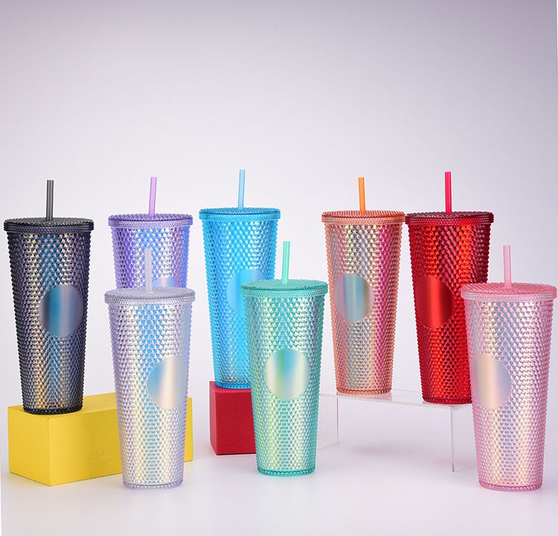 Matte Studded Tumbler Blanks Same Color Straw Blank Acrylic Etsy