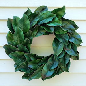 Magnolia Leaf Wreath for Front Door, Classic Greenery Wreath, Spring Door Wreath, All Year Wreath, Year Round Wreath, All Seasons Wreath