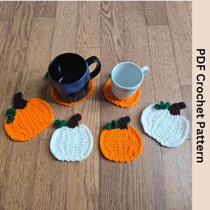 Easy Pumpkin Crochet Pattern, Pumpkin Crochet Coaster Pattern, Pumpkin Coaster Crochet Pattern for Fall, Pumpkin Applique Crochet Pattern