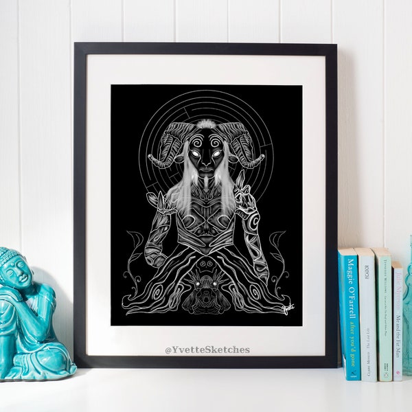 Il labirinto del fauno, Fauno, Uomo pallido, Labirinto, Arte oscura, Stampa artistica, Stampe artistiche, Arte, Pittura, Arte murale