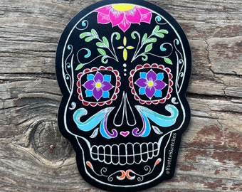 Sugar Skull Magnet, Sugar Skull, Skull, Skull Magnet, Magnet 3 in. x 2 in.