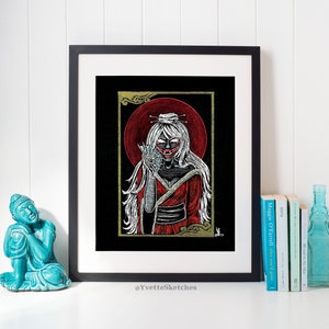 Kuchisake Onna, Japanese Folklore, Art Print