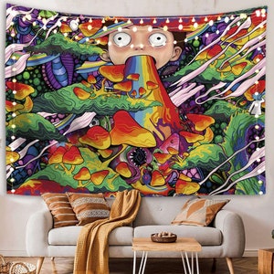 Rick and Morty Trippy Tapestry Etsy