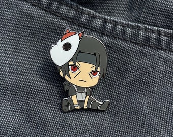 Cute Anime Pins, Chibi Hard Enamel Pin, Kawaii Ninja Brooch, Funny Lapel Backpack & Hat Accessory