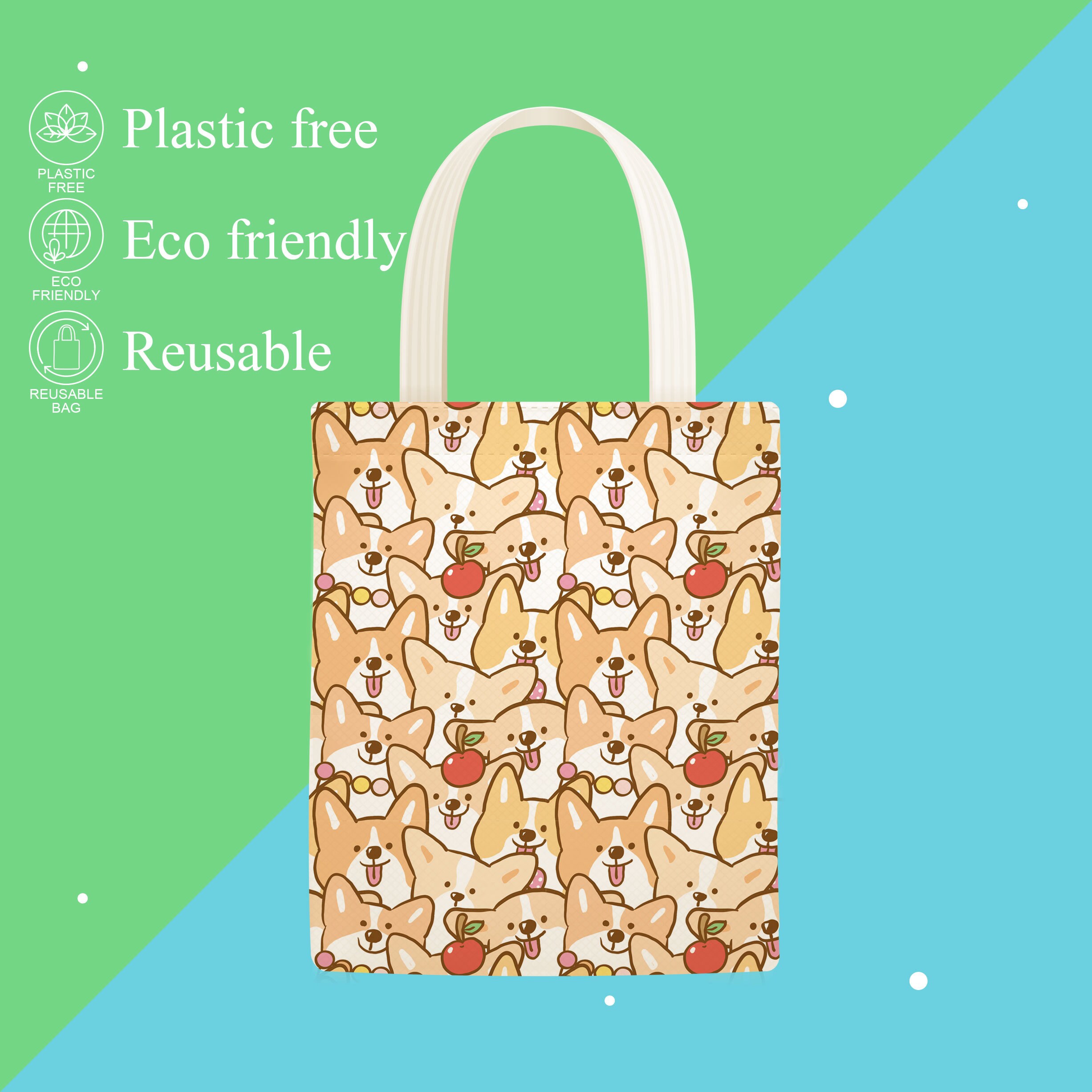Cute Tote Bag, Cute Tote Bag, Eco Friendly Grocery Bag, Canvas