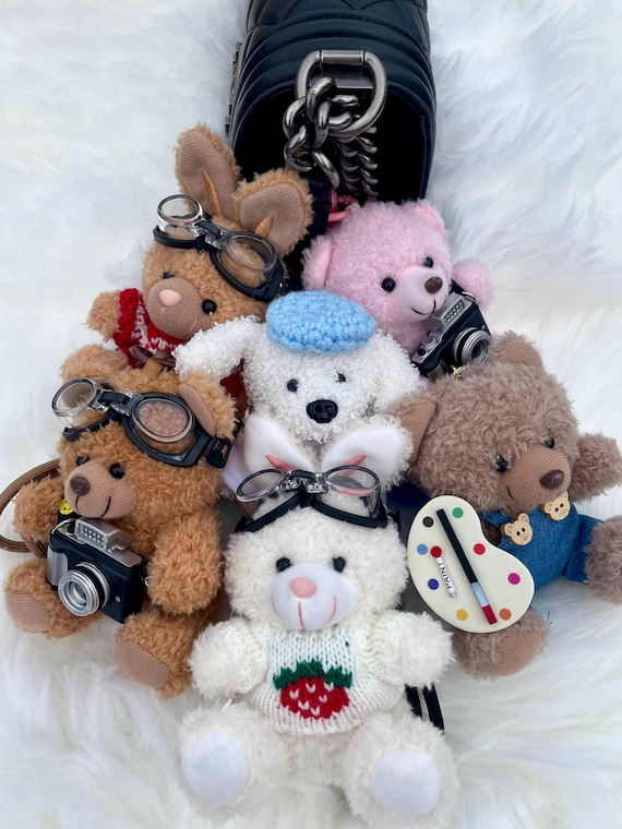 Fuerxy Brown Bear Keychain - PU Leather Bag Charm For Purse, Handbags, Or Car Keys - View #2