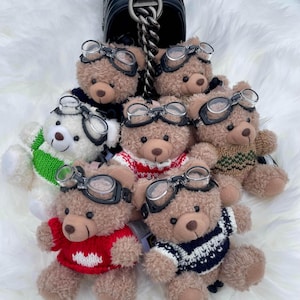 Cute Teddy Bear Plush Bag Charm, Plushie Keychain, Toy Handbag Accessory, Kawaii Keychain for Purse, Soft Plushie Bag Decoration, Fluffy toy