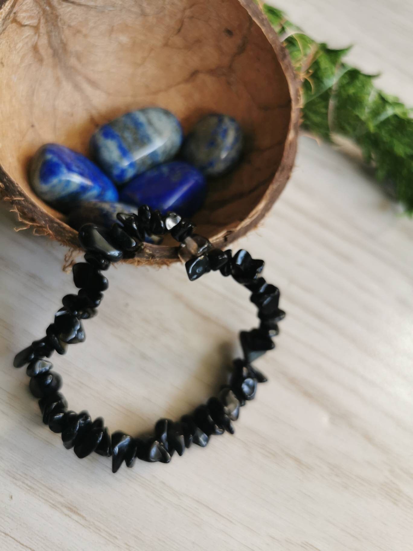 Obsidienne/ Obsidienne Chips/ Bracelet d'obsidienne/ Bracelet Chips Obsidian