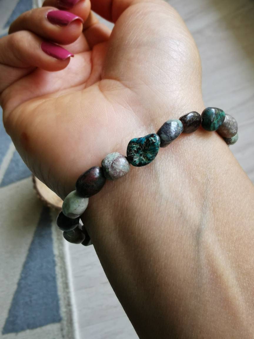 Chrysocolle/ Bracelet de Chrysocolle/ Bracelet Pierre /Bracelet Crystaux/ Chrysocolla