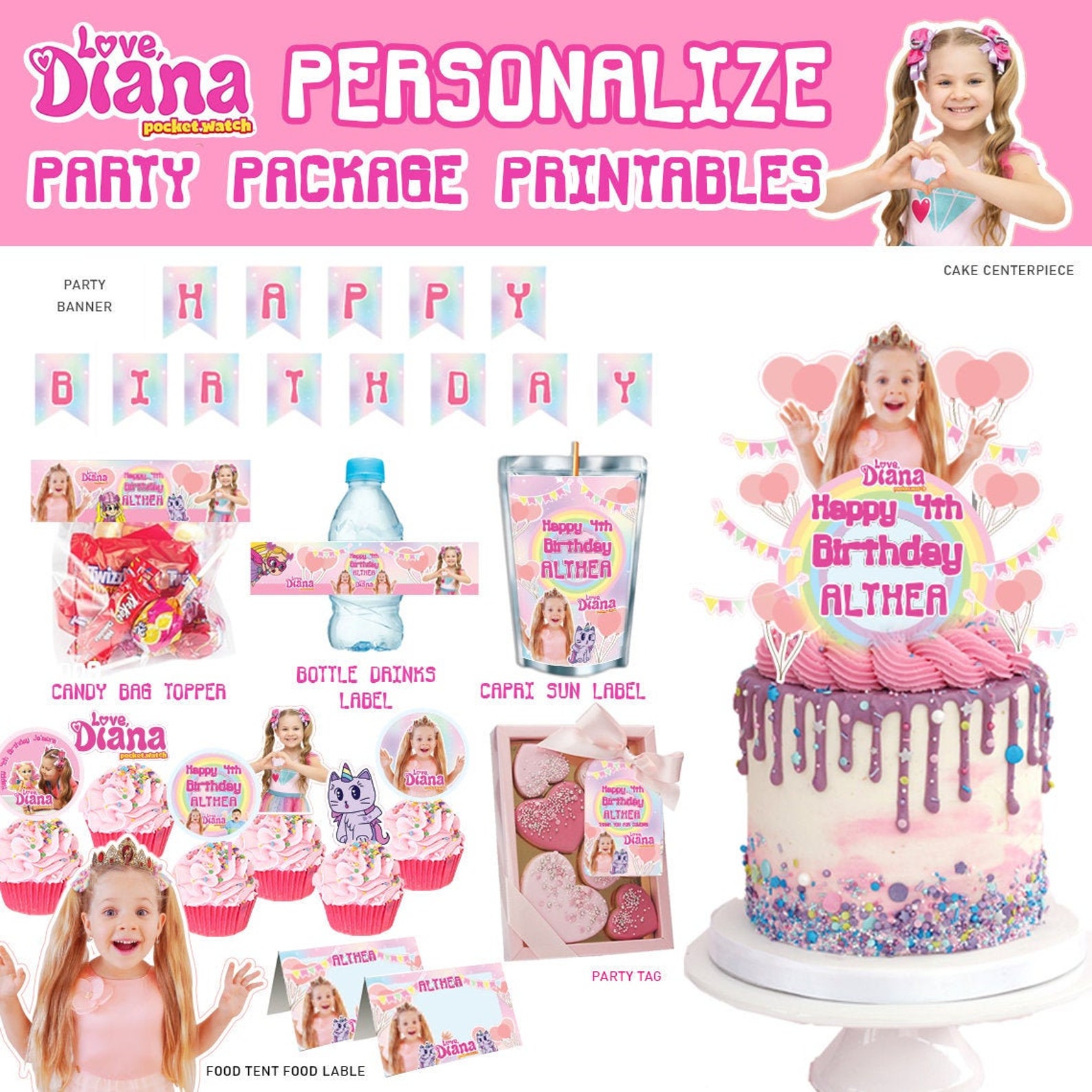 Diana and Roma Love Diana Kids Diana Show Printable Party | Etsy