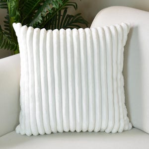 Home Accent Corduroy White Pillow, Throw Pillow Cover, Corduroy Cushion Cover, Designer Soft Corduroy Pillow Case, Living Room, Bedroom