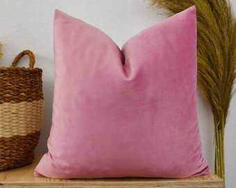 Baby Pink Soft Velvet Pillow Cover, Pink Luxury Velvet Cushion, Velvet Throw Pillow for Indoor and Outdoor, Sofa, Seat, Living Room, Bedroom